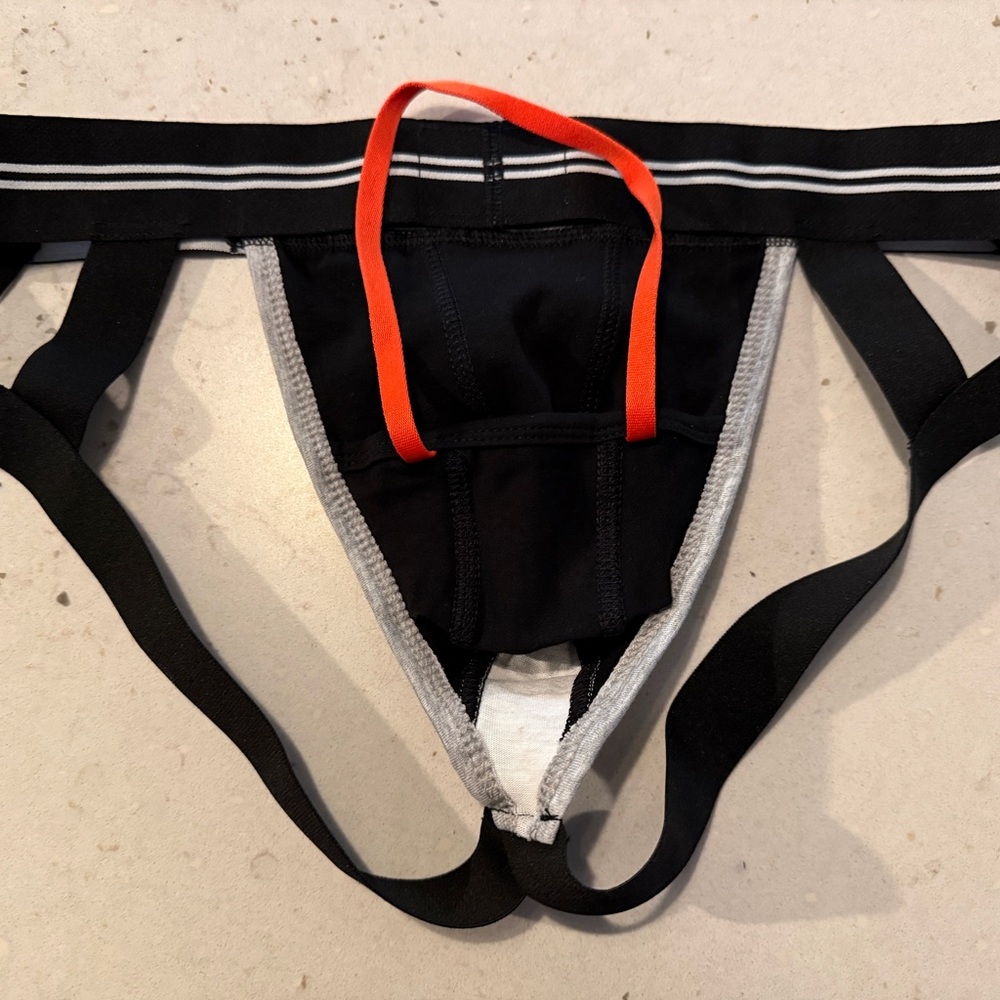 Maskulo Men's Camouflage Jockstrap, Black and Gray, L - Picture 3 of 4